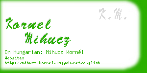 kornel mihucz business card