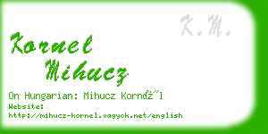 kornel mihucz business card